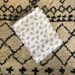 Black & white milk bottle baby swaddle